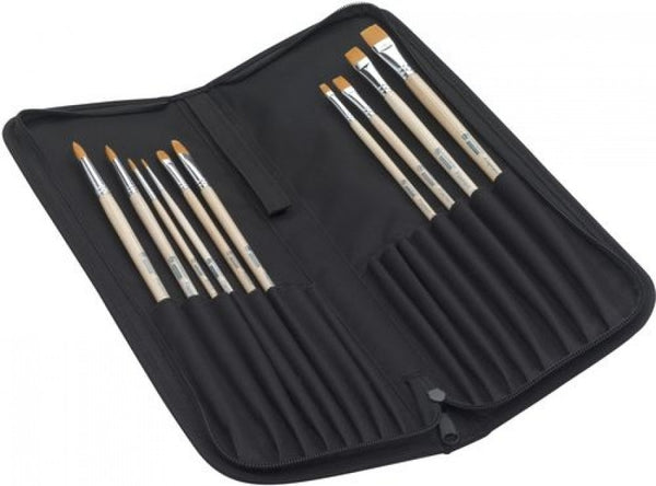 Set 10 pinceles poliester modelos surtidos con organizador art creation