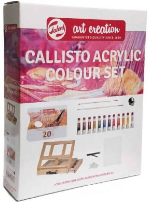 Set de caja caballete callisto con pintura acrílica