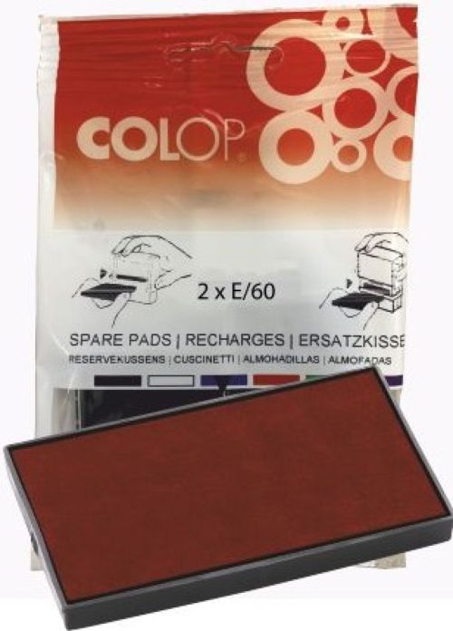 BLISTER 2 ALMOHADILLAS E50 ROJO COLOP