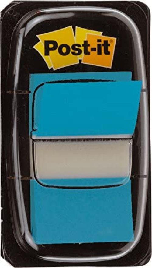 Indices autoadhesivos en zigzag 680-2 color azul 25,4x43,2 mm. post-it