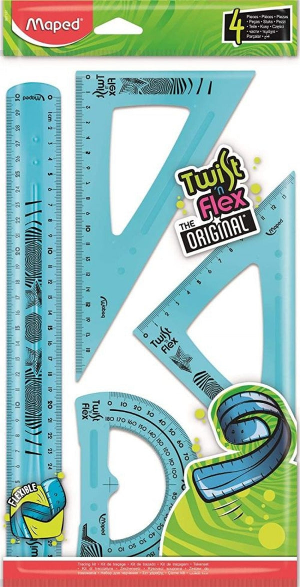 C/20 estuche de dibujo 4 piezas flexible colores surtidos