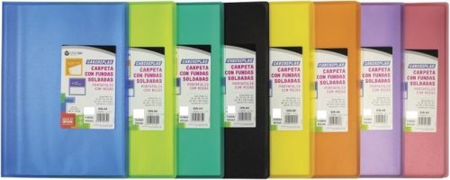 Paq/12 carpeta 20 fundas soldadas a4 tapa flexible colores surtidos carchiplas