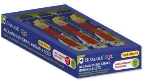 C/12 recambio boligrafo borrable rojo bismark