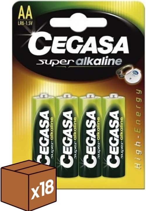 (PACK 18U.) BLISTER 4 PILAS CEGASA SUPER ALCALINA AA LR6