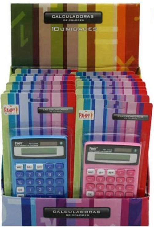 (pack 12ud.) calculadora pampy 8 dígitos colores surtidos