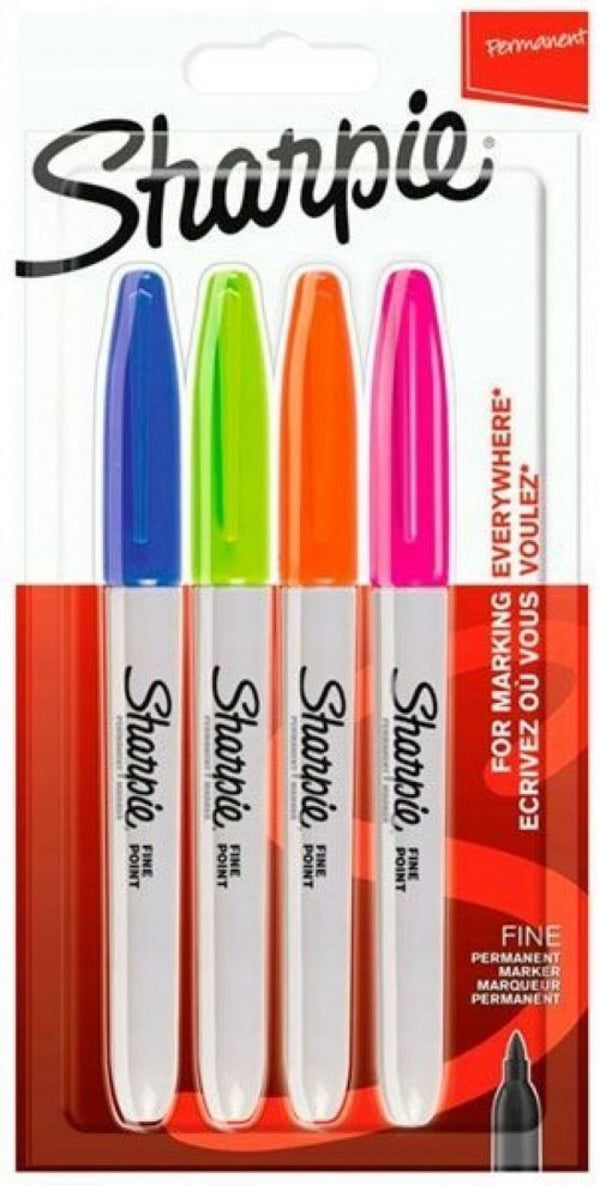 Estuche 4 rotuladores sharpie fino colores fun permanentes