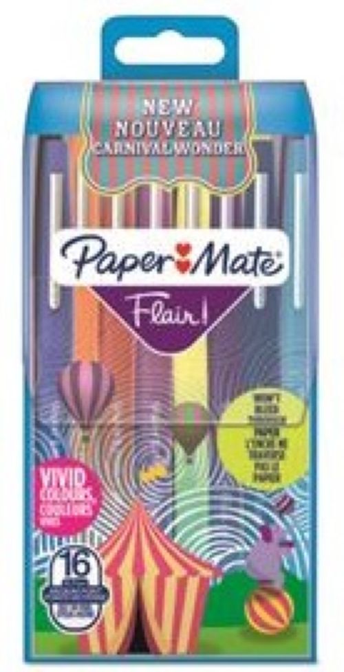 Estuche 16 rotuladores paper mate flair carnival colores surtidos