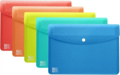 Paq/5 carpeta sobre plastico a6 cierre broche colores pastel