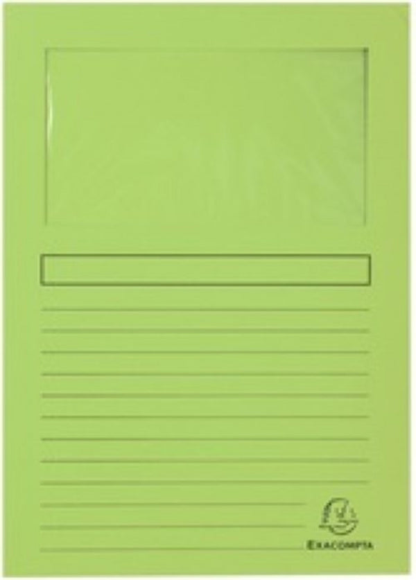 Paq/25 subcarpetas a4 con ventana 120g color verde