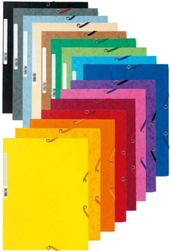 C/50 carpeta a4 carton gomas y solapas colores surtidos