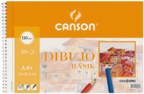 Bloc dibujo espiral basik con recuadro a4+ 16+4h 130g. microperforado 20% de hojas gratis