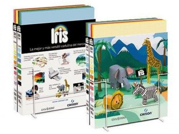 CAJA EXPOSITOR 200 CARTULINAS IRIS 50X65 185G. 8 COLORES SURTIDO B