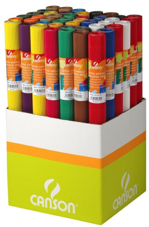 Expositor 45 rollo carton ondulado 50x70 300g colores surtidos canson