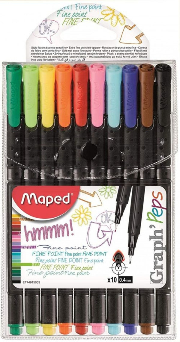 ESTUCHE 10 ROTULADORES GRAPH´PEPS COLORES SURTIDOS