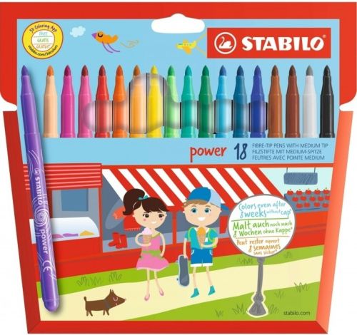 ESTUCHE 18 ROTULADORES STABILO POWER PUNTA 2MM