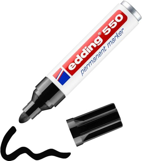 C/10 ROTULADOR EDDING 550 NEGRO MARCADOR PERMANENTE
