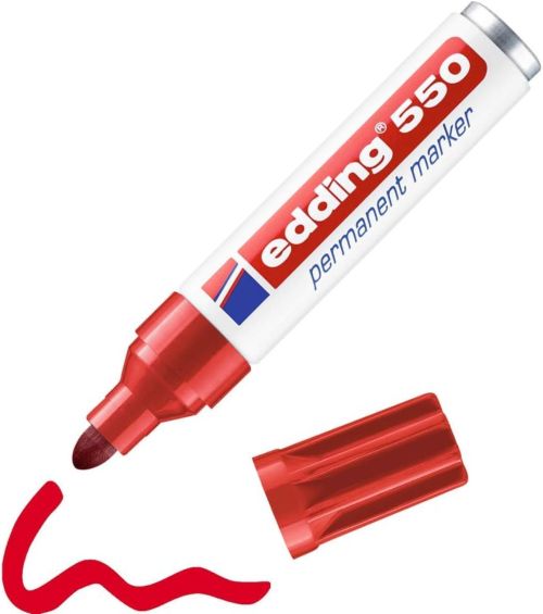 C/10 ROTULADOR EDDING 550 ROJO MARCADOR PERMANENTE