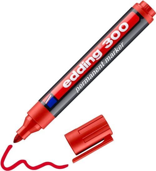 c/10 rotulador edding 300 rojo marcador permanente