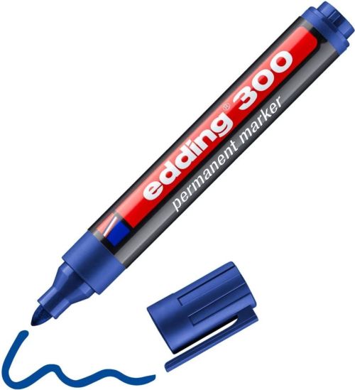 c/10 rotulador edding 300 azul marcador permanente