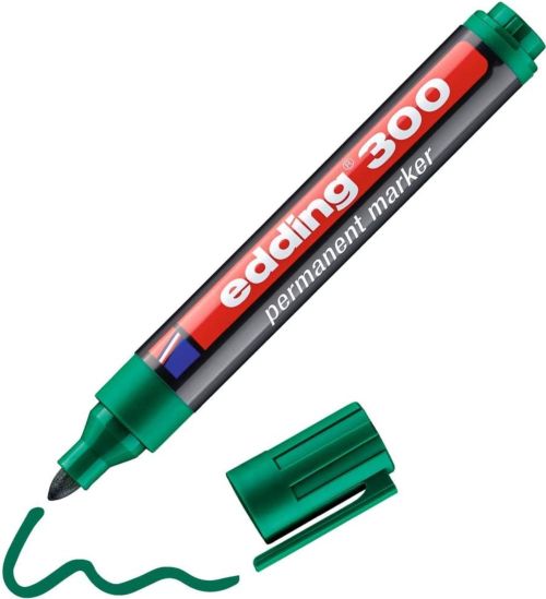 c/10 rotulador edding 300 verde marcador permanente