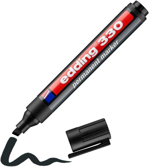 c/10 rotulador edding 330 negro marcador punta biselada