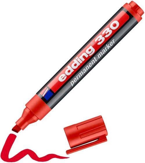 c/10 rotulador edding 330 rojo marcador punta biselada