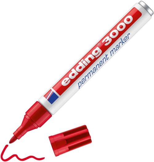 c/10 Rotulador Edding 3000 rojo marcador permanente