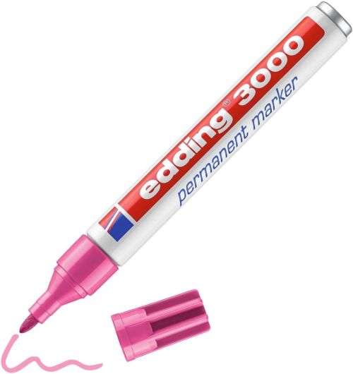 c/10 rotulador edding 3000 rosa marcador permanente