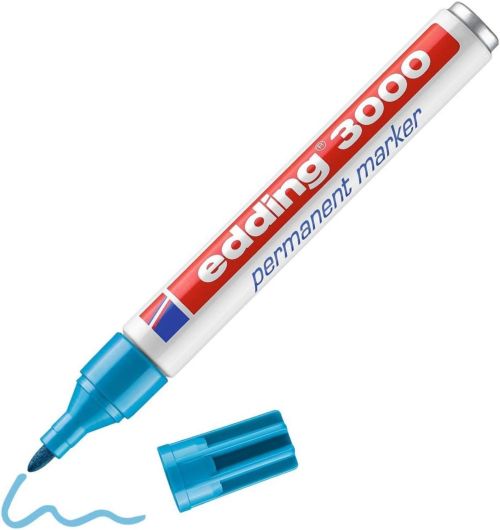 c/10 rotulador edding 3000 azul claro marcador permanente