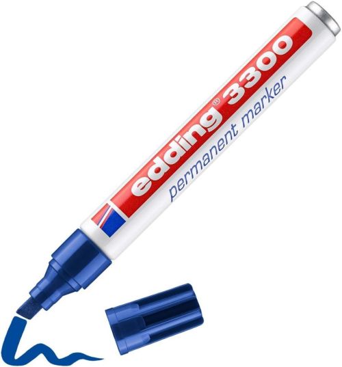c/10 Rotulador Edding 3300 azul marcador punta biselada