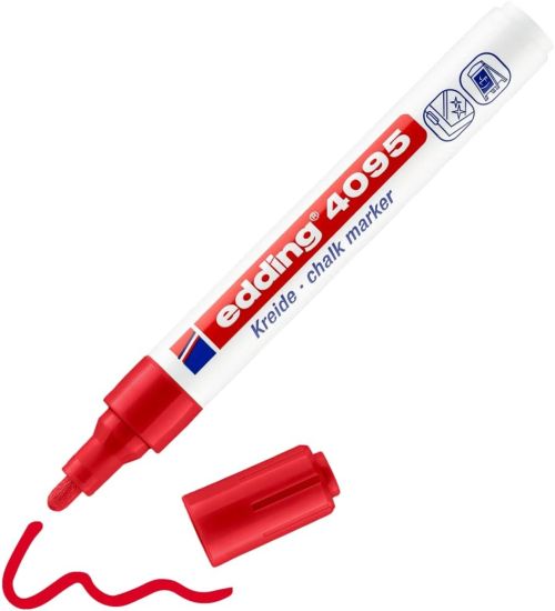 C/10 ROTULADOR EDDING 4095 ROJO MARCADOR TIZA LIQUIDA