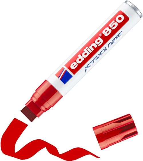 C/5 ROTULADORES EDDING 850 ROJO PERMANENTE PUNTA BISELADA