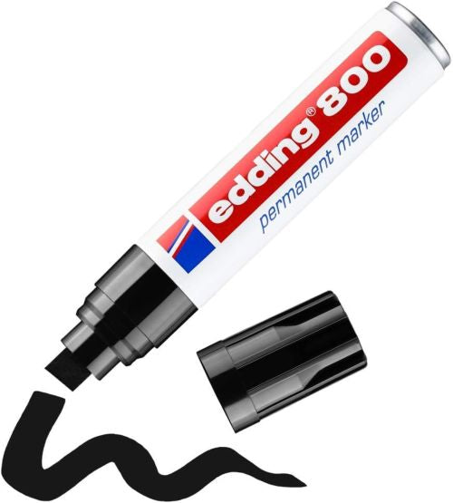 C/5 ROTULADOR EDDING 800 NEGRO PERMANENTE PUNTA BISELADA