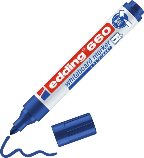 C/10 ROTULADOR EDDING 660 AZUL PIZARRA BLANCA