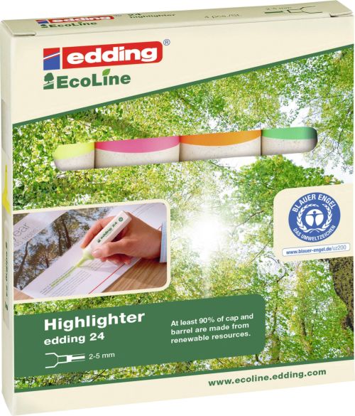ESTUCHE 4 MARCADORES FLUORESCENTES ECOLINE 24