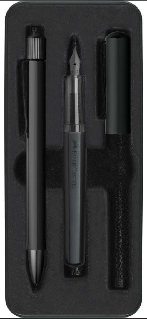 Set estilografica m y boligrafo hexo color negro mate