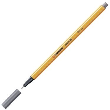 C/10 STABILO POINT 88 GRIS OSCURO Nº96 PUNTA DE FIBRA 0,4MM