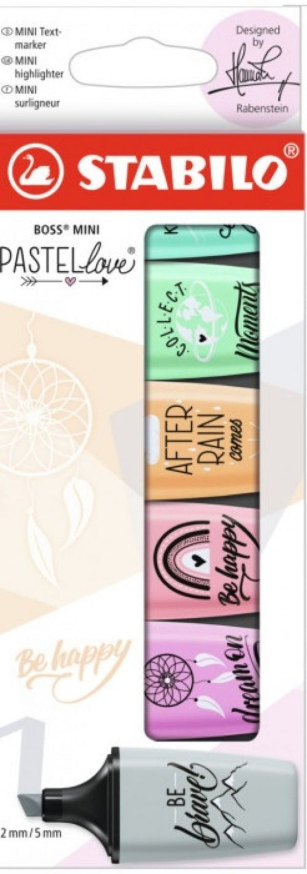 ESTUCHE 6 MARCADORES STABILO BOSS PASTEL LOVE MINI