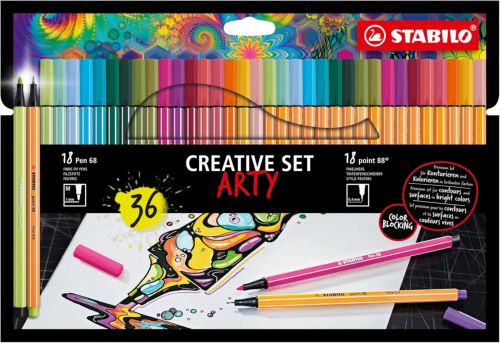 Estuche 36 arty line stabilo pen 68 &.point 88