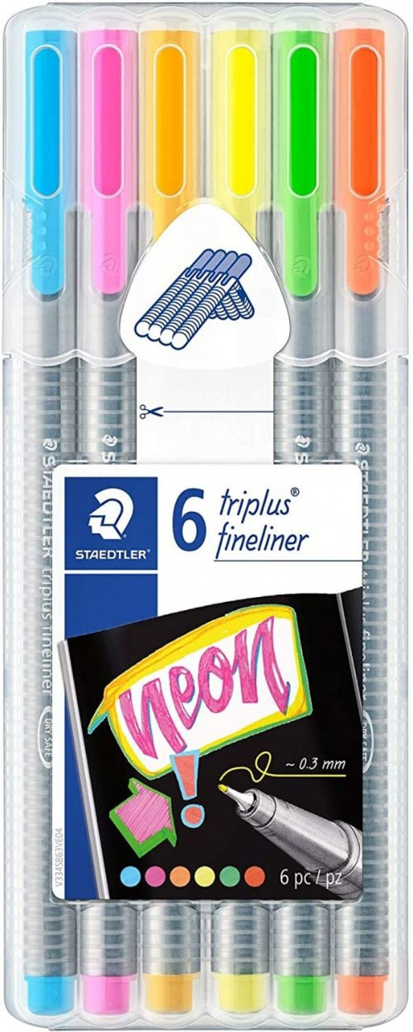 ESTUCHE 6 ROTULADORES TRIPLUS FINELINER 334 COLORES NEON
