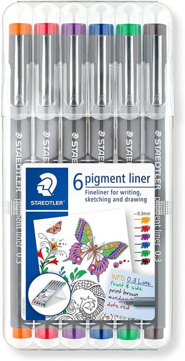 Estuche 6 rotuladores calibrados 0,3mm colores surtidos