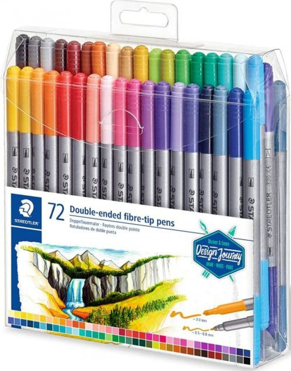 Estuche 72 rotuladores doble punta 3200 colores surtidos
