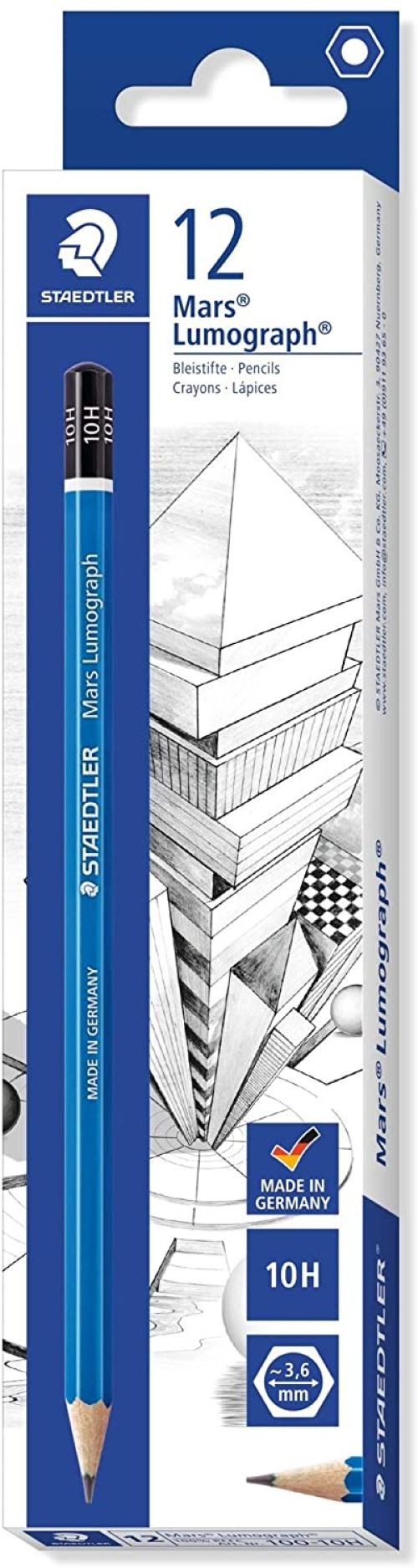C/12 LAPIZ DE GRAFITO MARS LUMOGRAPH 100 10H
