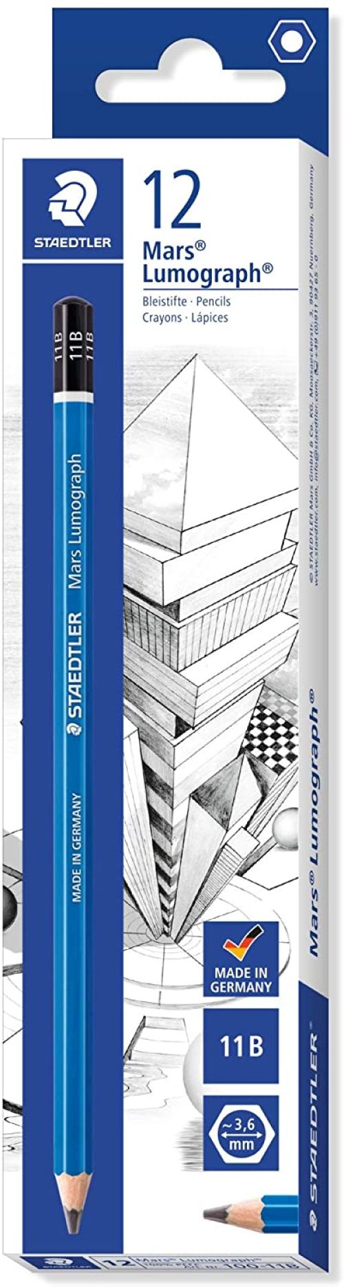 C/12 lapiz de grafito mars lumograph 100 11b