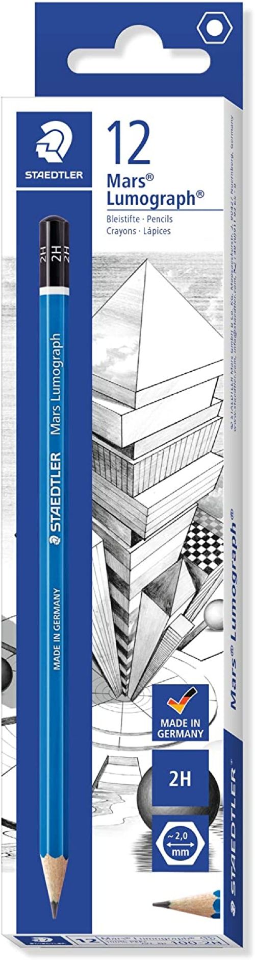 C/12 LAPIZ DE GRAFITO MARS LUMOGRAPH 100 2H