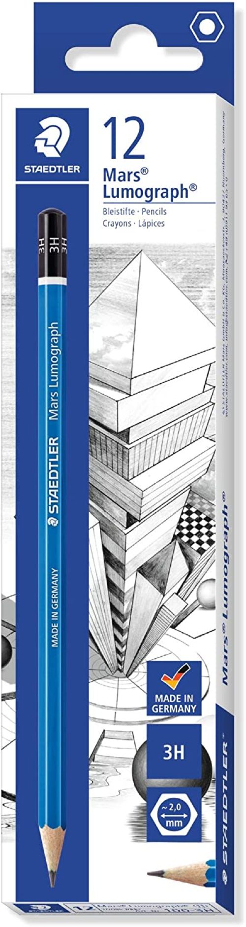 C/12 LAPIZ DE GRAFITO MARS LUMOGRAPH 100 3H