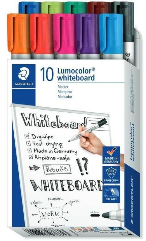 Estuche 10 rotuladores pizarra blanca 3010 colores surtidos