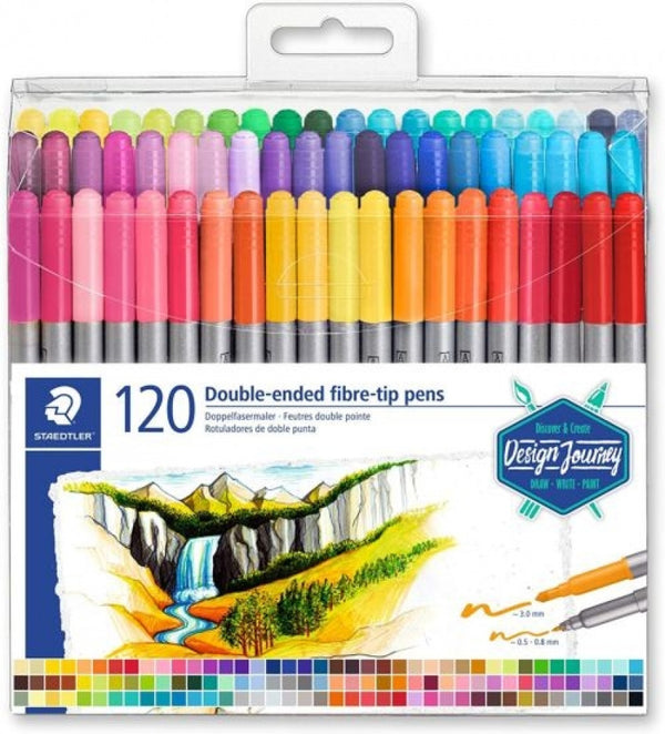 Estuche 120 rotuladores doble punta 3200 colores surtidos