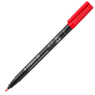 C/10 ROTULADOR LUMOCOLOR 318 ROJO PUNTA F PERMANENTE