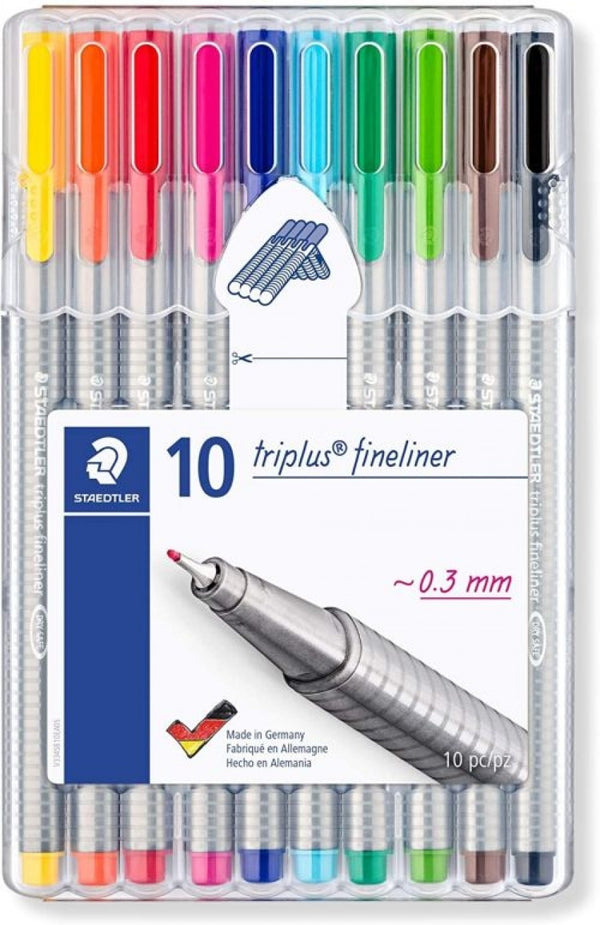 ESTUCHE 10 ROTULADORES COLORES TRIPLUS FINELINER 334